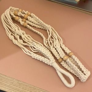 NEW off white beaded macrame plant 🪴 hanger